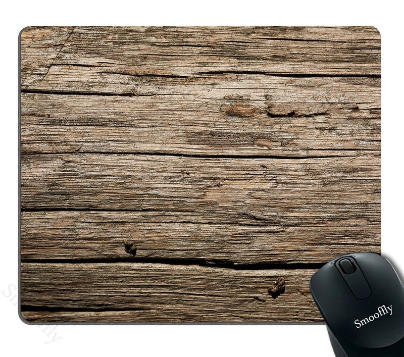 Smooffly Computer Gaming Mouse pad,Wood,Rustic Old Barn Wood Customized Rectangle Non-Slip Rubber Mousepad - Image 1